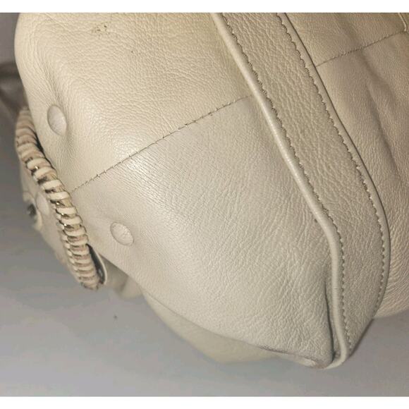Cole Haan Leather Satchel Handbag Cream 15x8 - Picture 9 of 13